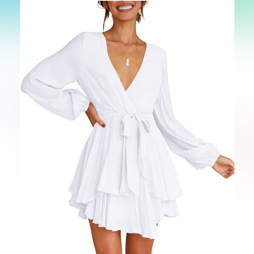Cosonen Long Sleeve V-Neck Dress - Never Worn - Picture 3 of 12